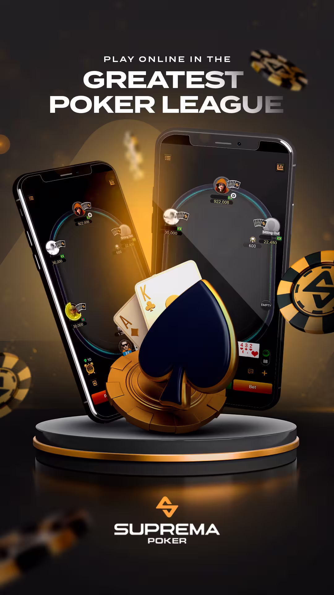 Suprema Poker mobile app interface