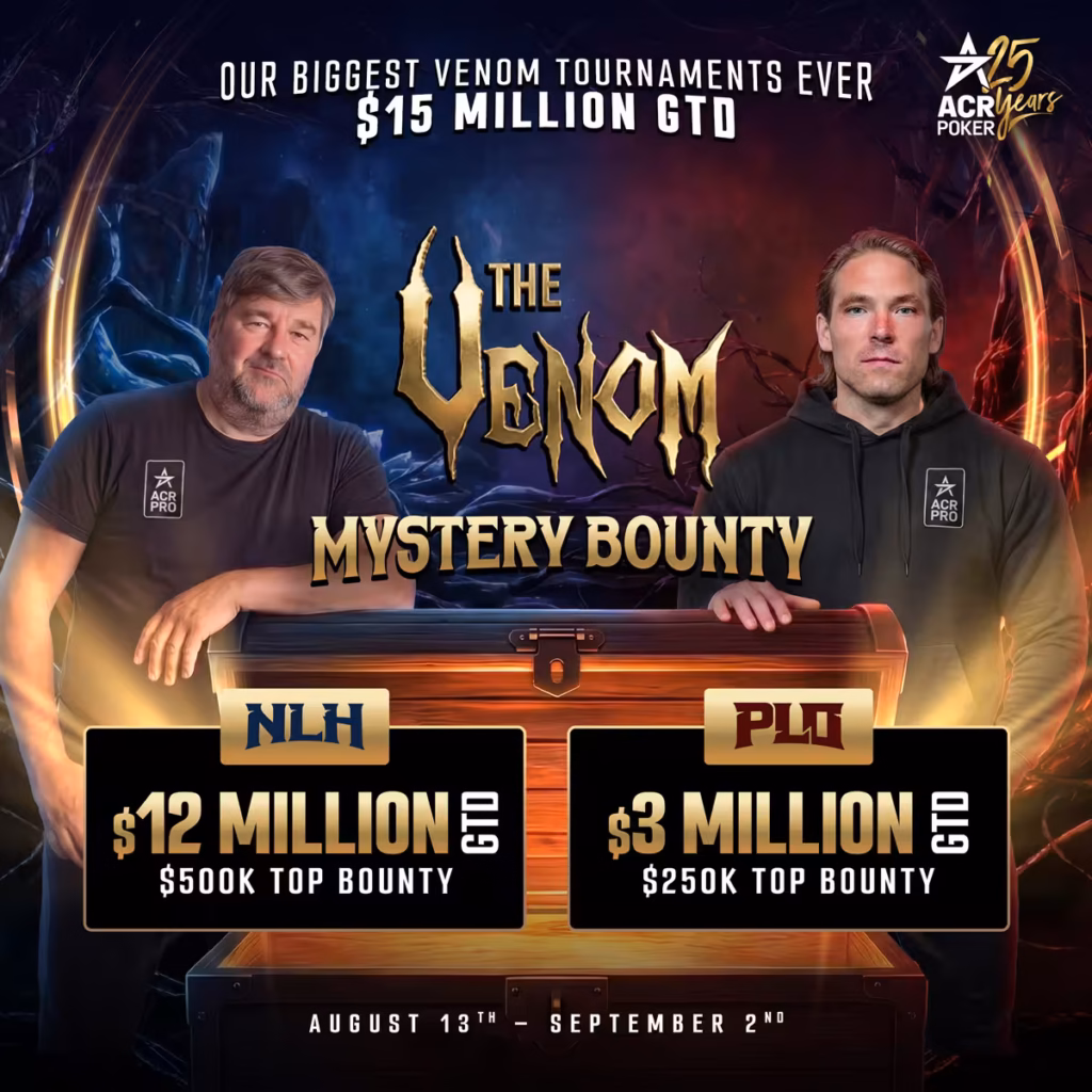ACR Poker Launches Its Biggest Venom Ever With $15 Million Guaranteed