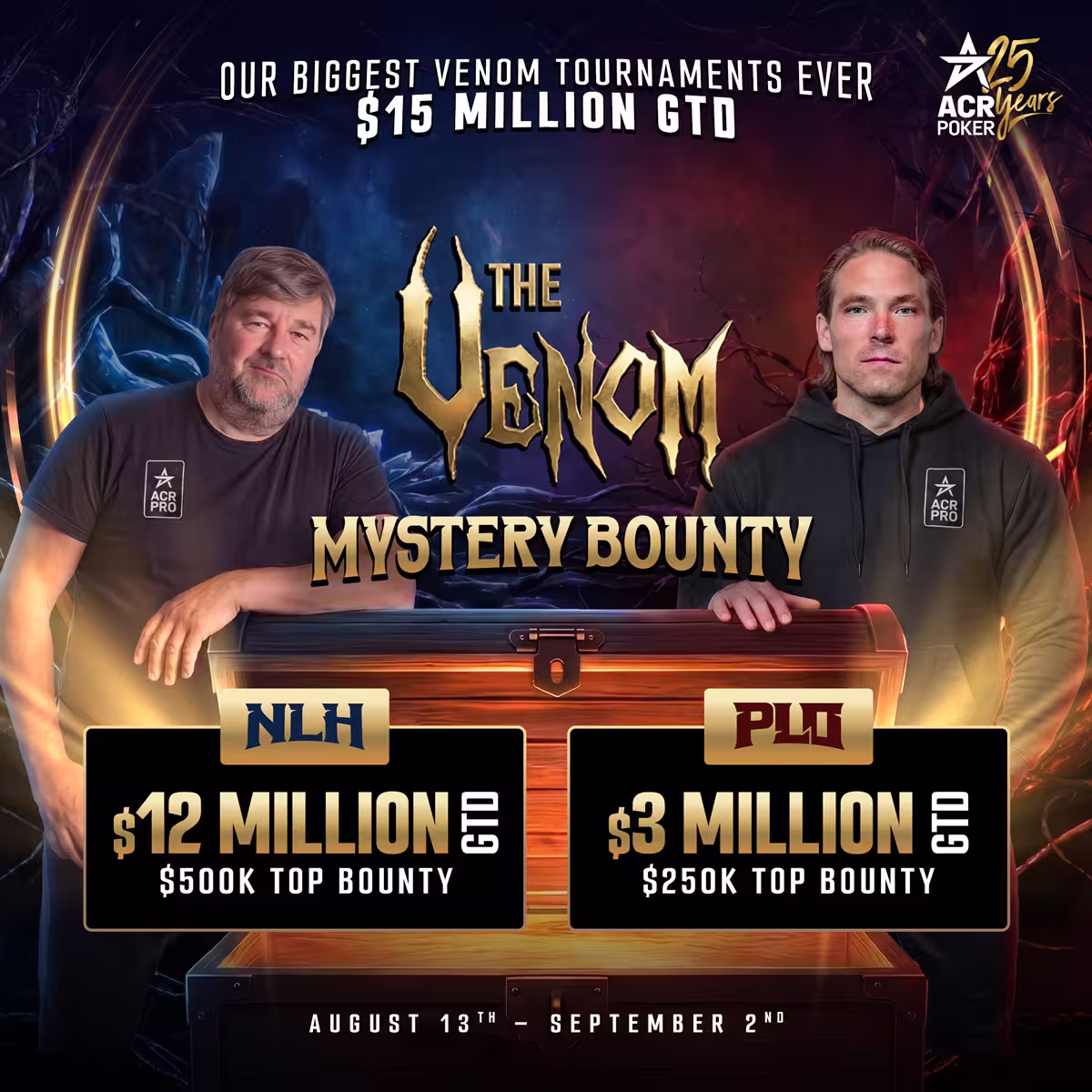 ACR Poker 2026 Venom Mystery Bounty tournaments