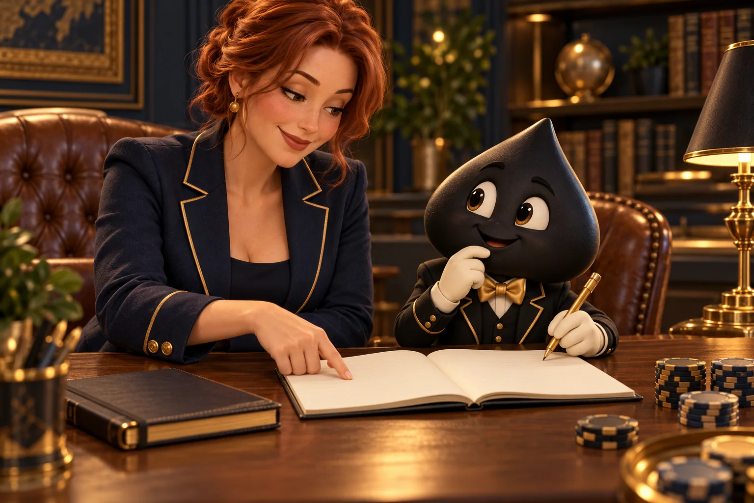 An HPD teacher helps Ace the HPD spade write a useful player note.