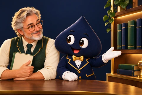 Ellis holds a notebook as the navy HPD spade invites the reader toward a shelf of lesson books.